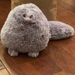 Gray Cat Stuffed Animal Soft Stuffed Toy With Large Tail